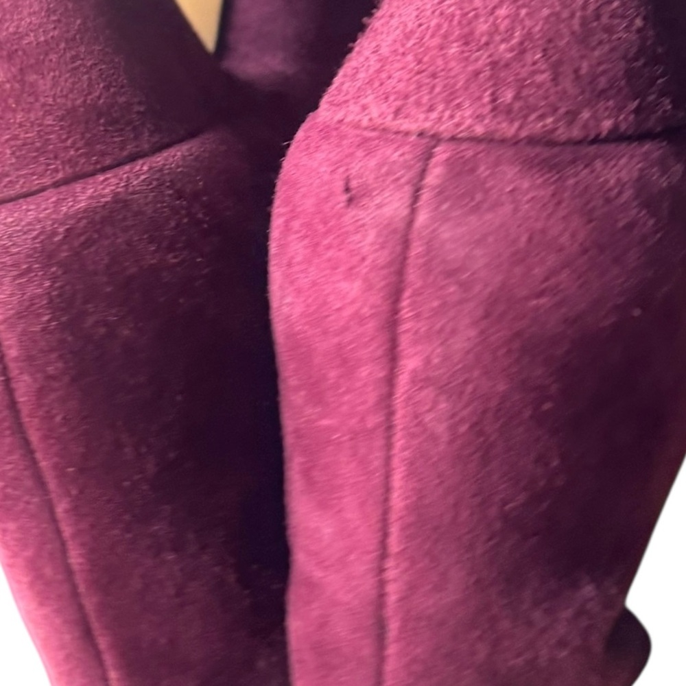 VINCE CAMUTO Mixen Burgundy Suede Leather Ankle Boots Booties Sz 8 - Picture 6 of 7